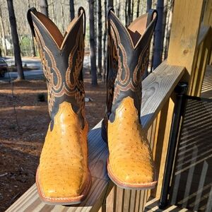 Ariat Men's Western Boots in Antique Saddle Full Quill Ostrich Sz 10.5 EE